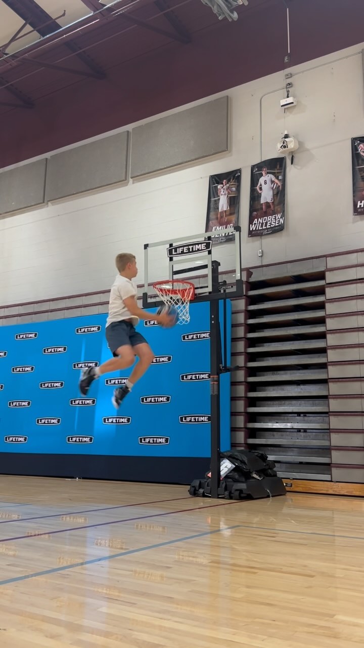 Nate windmill dunk on a low rim